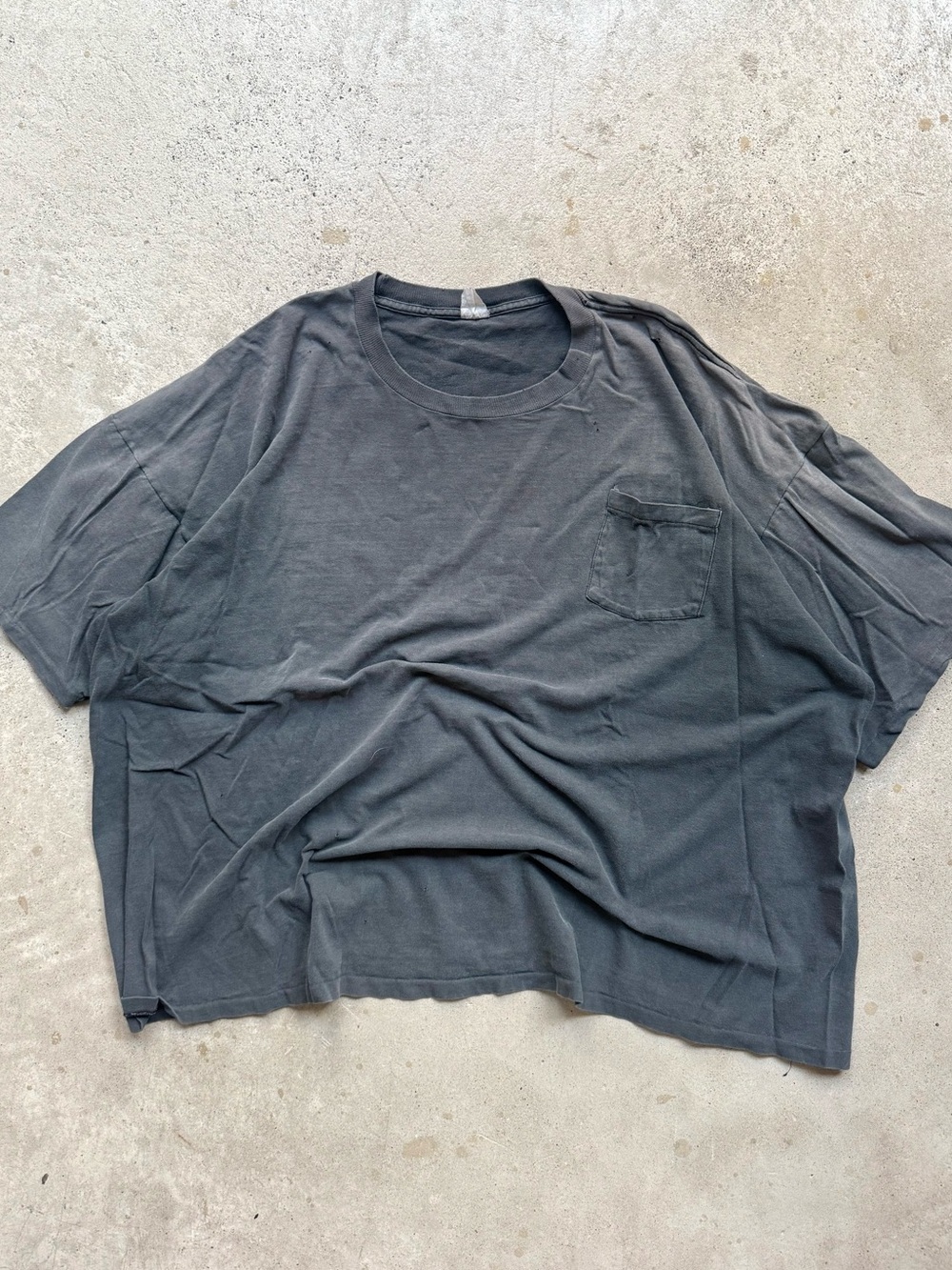 90s Vintage Grey Blank Single Stitch Boxy Men’s Tshirt 2XL 29x29